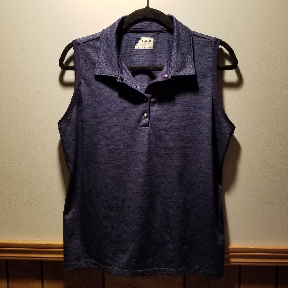 💫🍁🌺IZOD Golf collared quarter snap button sleeveless top